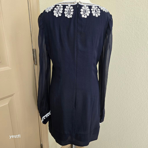 French Connection Bex Silk Beaded dress M - Picture 7 of 7